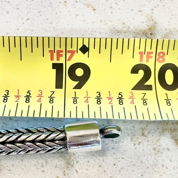 19-1/2" STERLING WOVEN ROPE NECKLACE WITH REMOVABLE TWO SIDED PENDANT - Picture 8 of 16